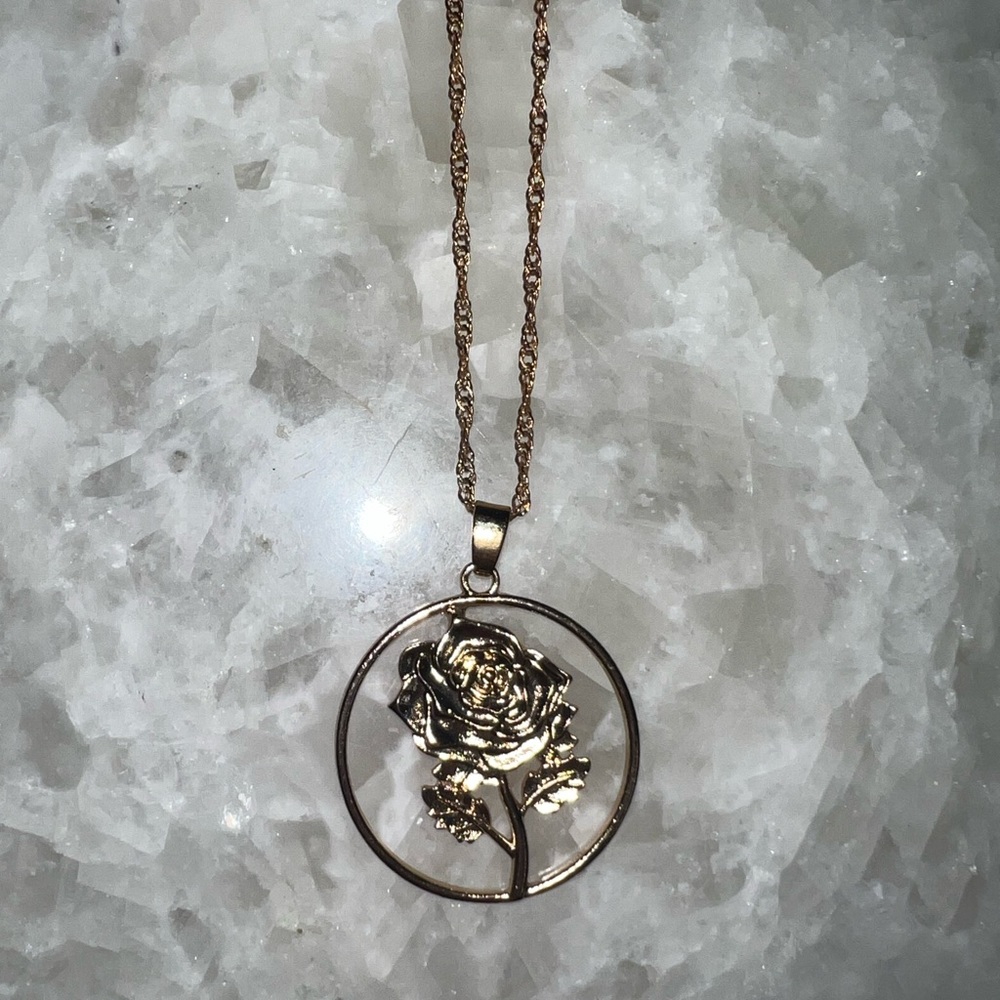 Gold Rose Necklace